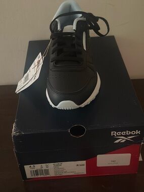Reebok Black and White Leather Sneaker